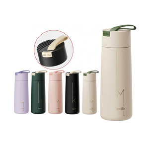 New Korean version portable creative fashion handle straight cup 304 stainless steel office student water bottle