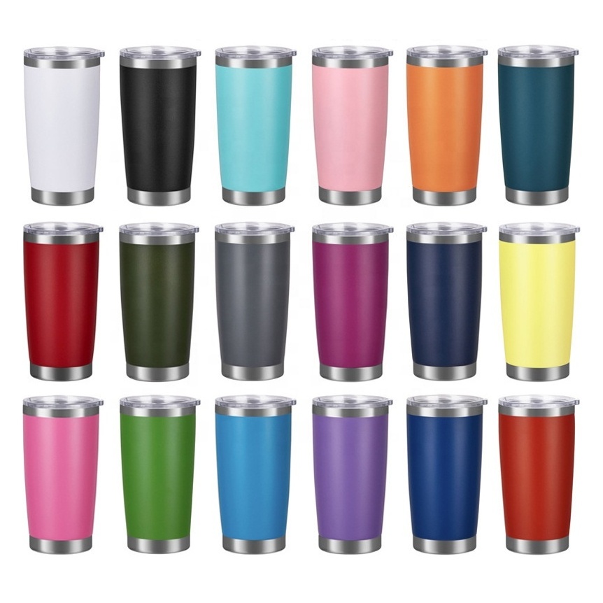 Factory Wholesale Bulk Double Walled 18/8 Stainless Steel Vacuum 20Oz 30OZ Insulated Tumbler With Slide And Straw