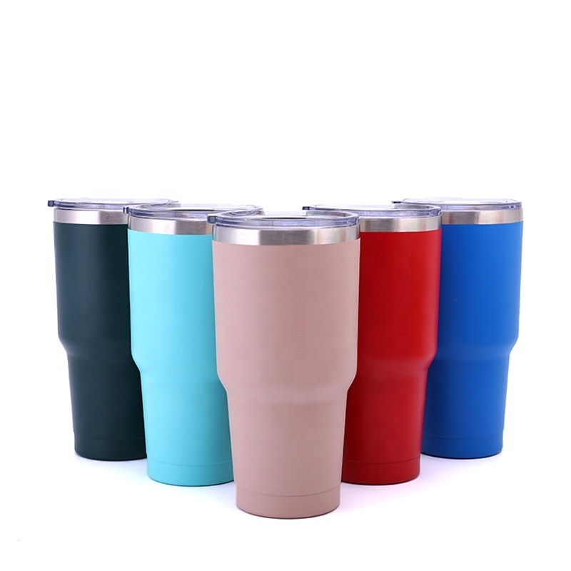 Factory Wholesale Bulk Double Walled 18/8 Stainless Steel Vacuum 20Oz 30OZ Insulated Tumbler With Slide And Straw