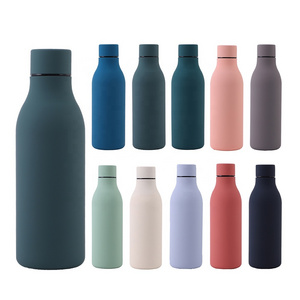 Beauchy rubber paint round bottle keep hot and cold large capacity vacuum insulated stainless steel sports water bottle in bulk