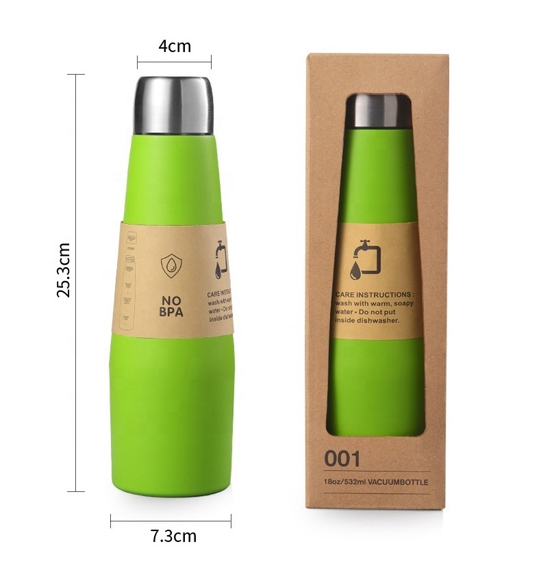 Customized Design 18 Oz 18/8 Stainless Steel Vacuum Insulated Water Bottle Double Walled Cola Shape Sport Bottles