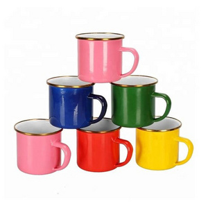 2022 Customized logo printing factory steel metal mug enamel cup set for promotion