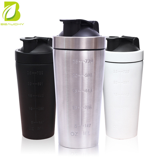 750ml 304 stainless steel shaker bottle wholesale bpa free custom logo protein shaker bottles