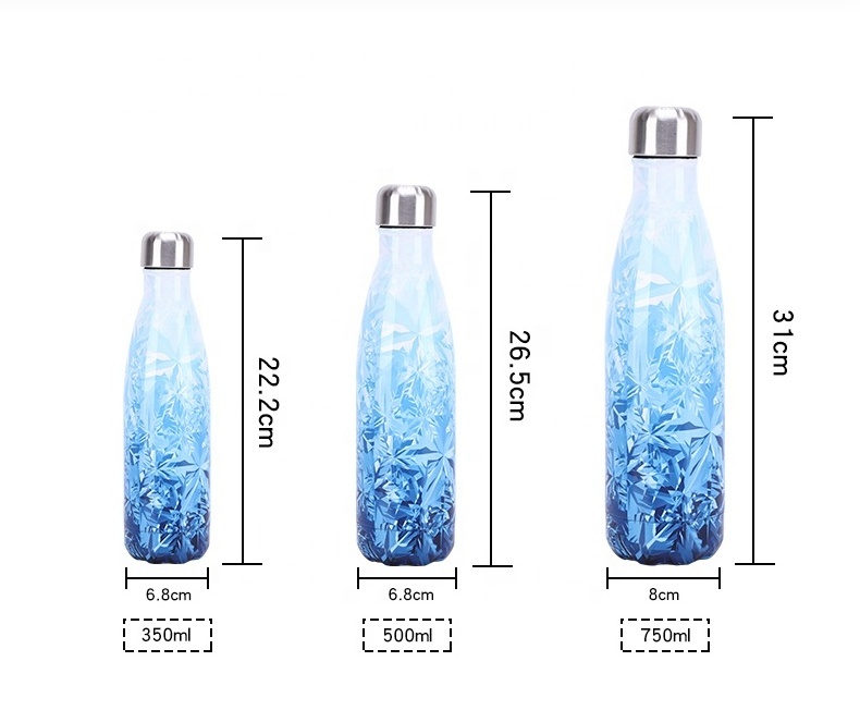 Christmas's Day gifts 350ml 500ML 750ml Wholesale Double Wall Insulated Stainless Steel Vacuum Insulated Water Bottle Bluks