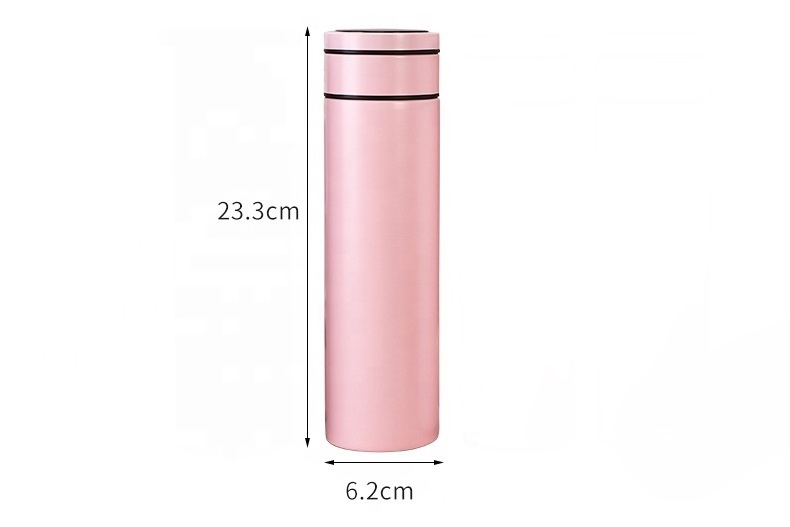 Custom logo Double Wall Vacuum Display 500 Ml Smart Water Bottle Led Digital Electric Thermal Flask With Temperature