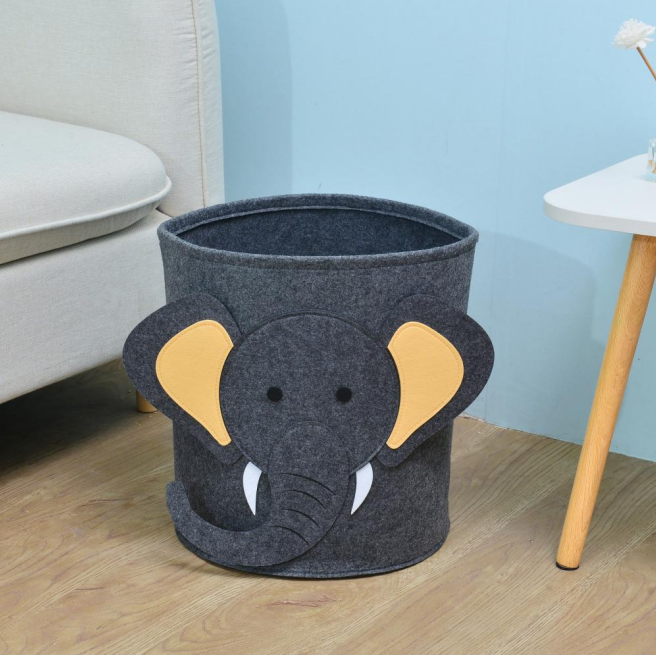 Felt Storage Basket Baby Laundry Basket Toys Clothes Shoes Bedroom Home Organizer Nursery Hamper Open Weave Basket Foldable