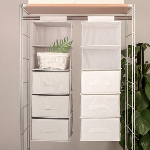 Wardrobe 5-shelf Hanging Closet Hanging Bag Clothes Storage Organizer