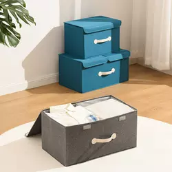 Hot Selling Folding Storage Box for Shelf with Fabric Handle Collapsable Clothing Box Storage