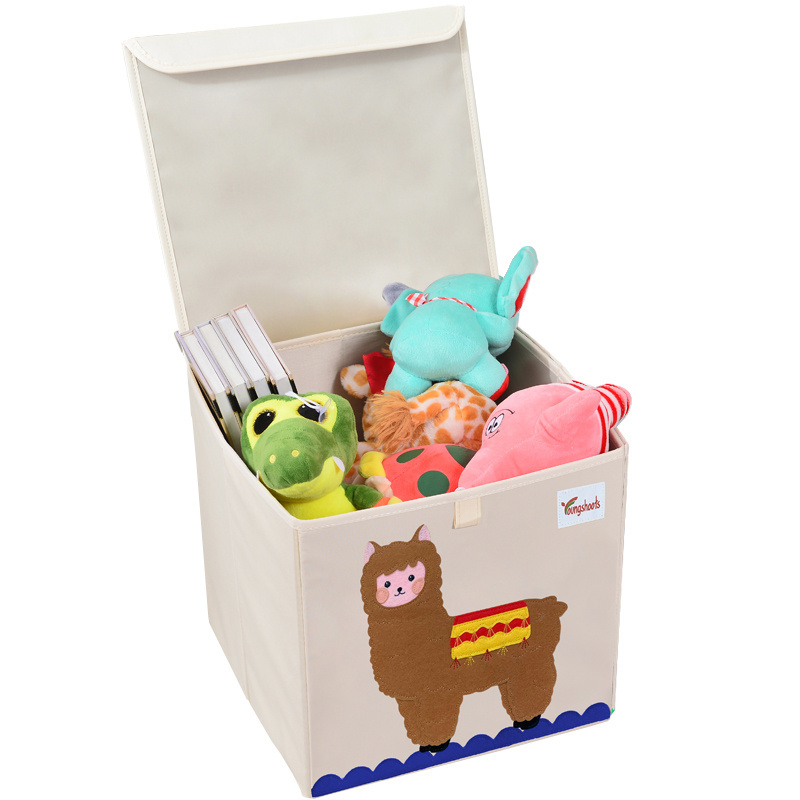 Cube Cartoon Animal Toy Storage Box Folding Storage Bins Wardrobe Drawer Organizer Clothes Storage Basket Kids Toys Organizer