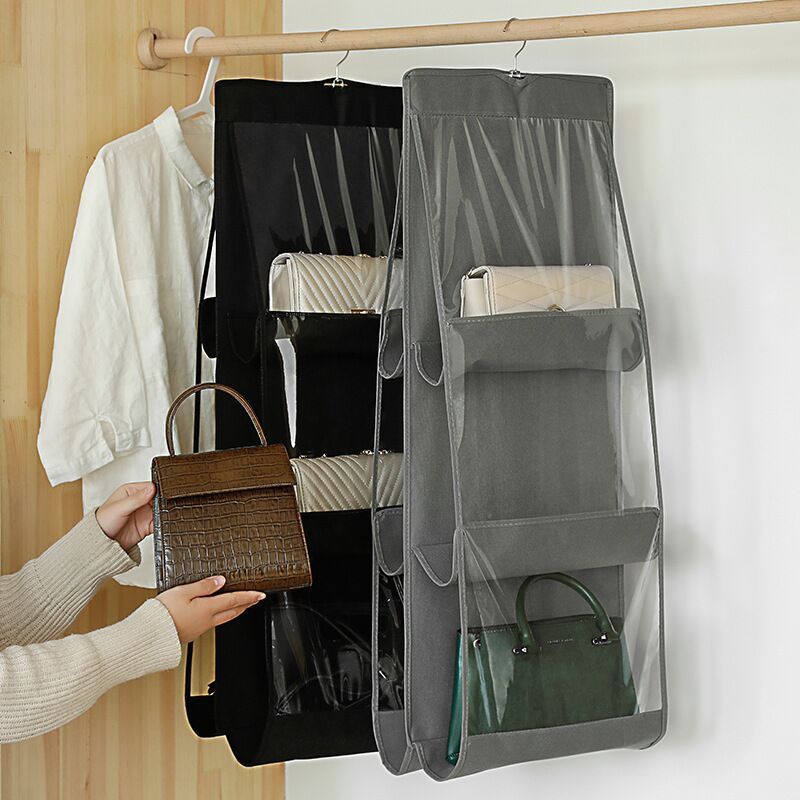 Folding Wardrobe Hanging Storage Bag Detachable Hanging Handbag Shelf Hanging Closet Organizer for Closet Fabric Opp Bag Support