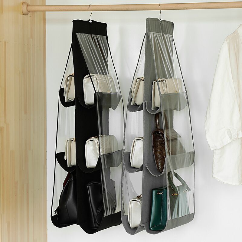 Folding Wardrobe Hanging Storage Bag Detachable Hanging Handbag Shelf Hanging Closet Organizer for Closet Fabric Opp Bag Support