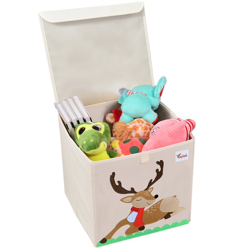 Cube Cartoon Animal Toy Storage Box Folding Storage Bins Wardrobe Drawer Organizer Clothes Storage Basket Kids Toys Organizer