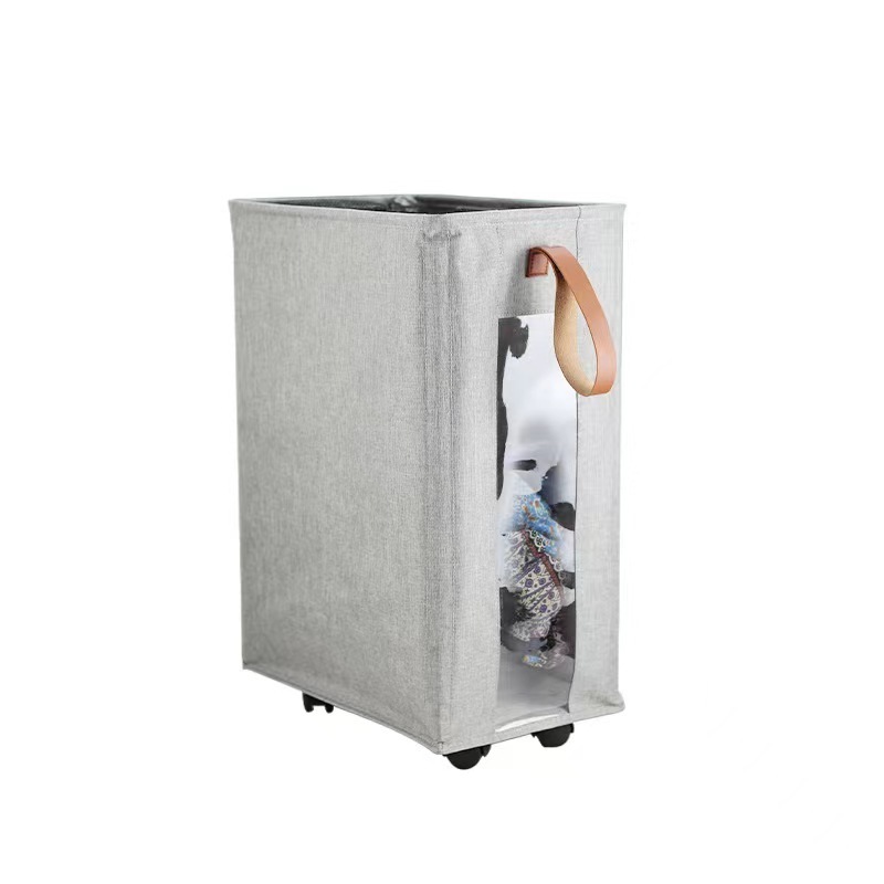 Rolling Laundry Hamper with Wheels Large Laundry Basket Organizer Laundry Cart with Steel Foldable Tall Dirty Clothes Hamper