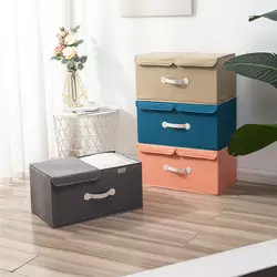 Hot Selling Folding Storage Box for Shelf with Fabric Handle Collapsable Clothing Box Storage