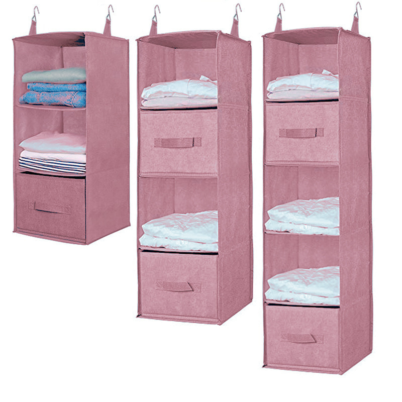 Foldable Hanging Closet Organizer Closet Hanging Shelf with drawer for Storage