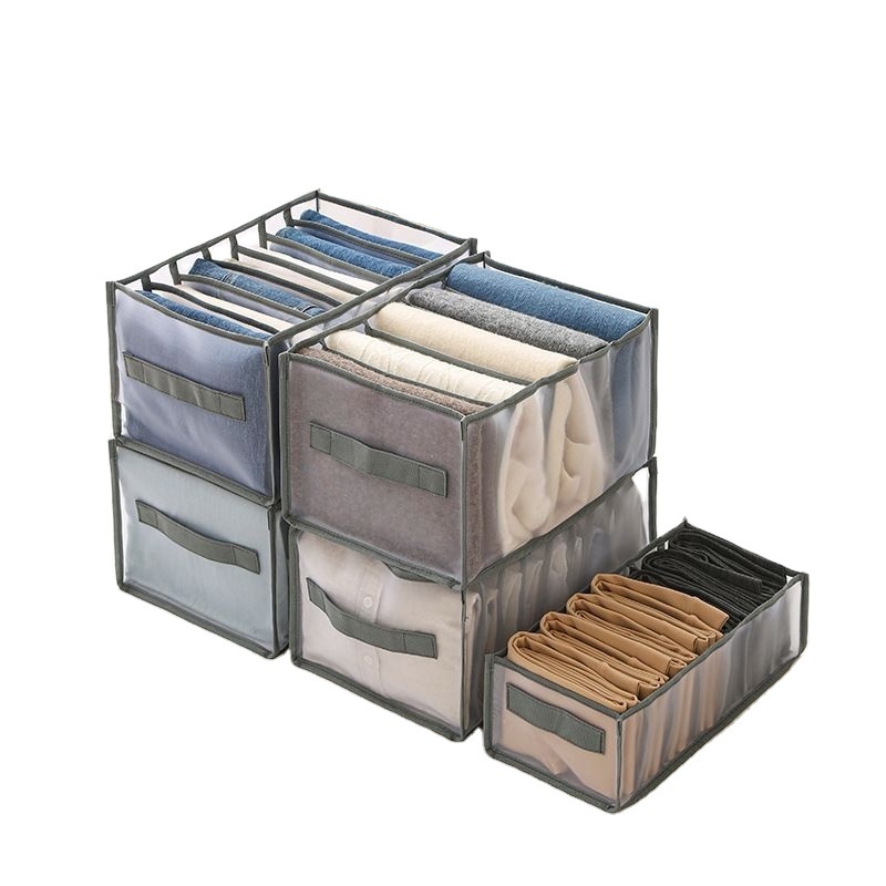 7 Grids Washable Portable Closet Organizer Mesh Separation Storage Box Mesh Clothes Storage Organizer Storage Drawers Opp Bag