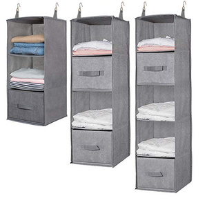 Foldable Hanging Closet Organizer Closet Hanging Shelf with drawer for Storage