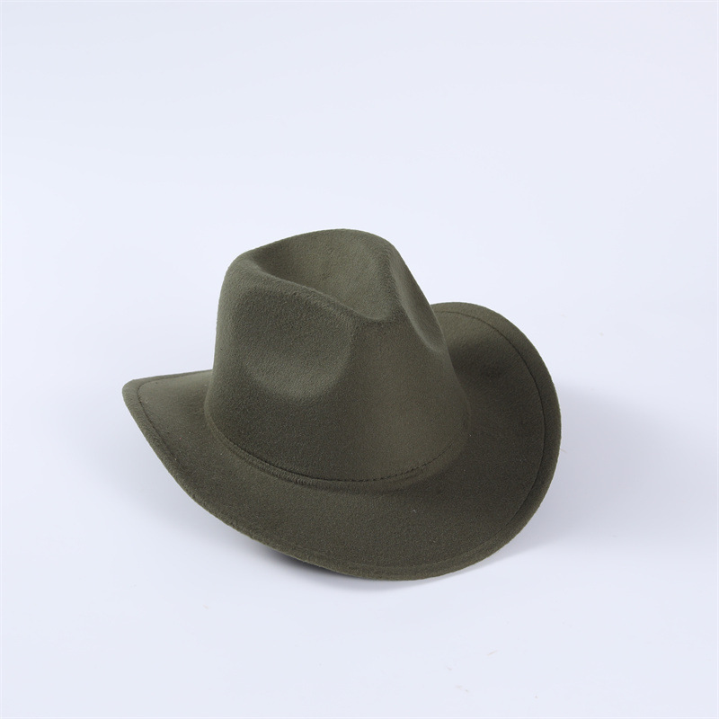 Hot Sale Custom Solid Color Western Cowboy Hat Classical Outdoor Jazz Cap Unisex Hard Fedora Hats