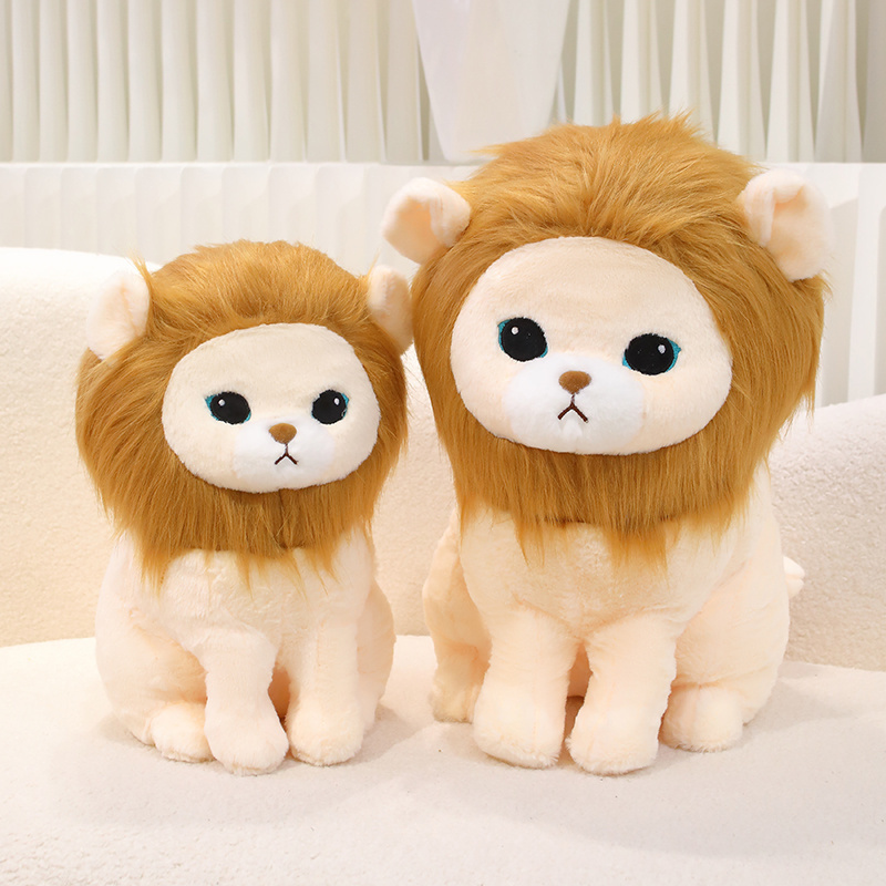 Cartoon Custom Wholesale Sitting Lifelike Lion Doll Cute Stuffed Animal Lion Plushie Toy Simulation Lion Doll Home Decor