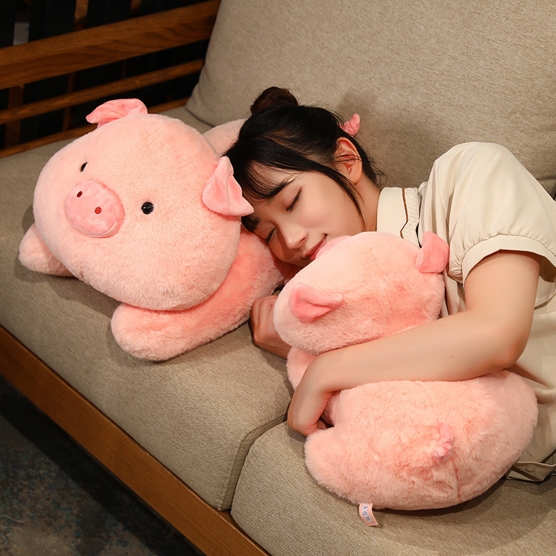 2024 Custom cute things pink pig dolls stuffed animals toys plush sleeping pillows soft pig promotional gifts