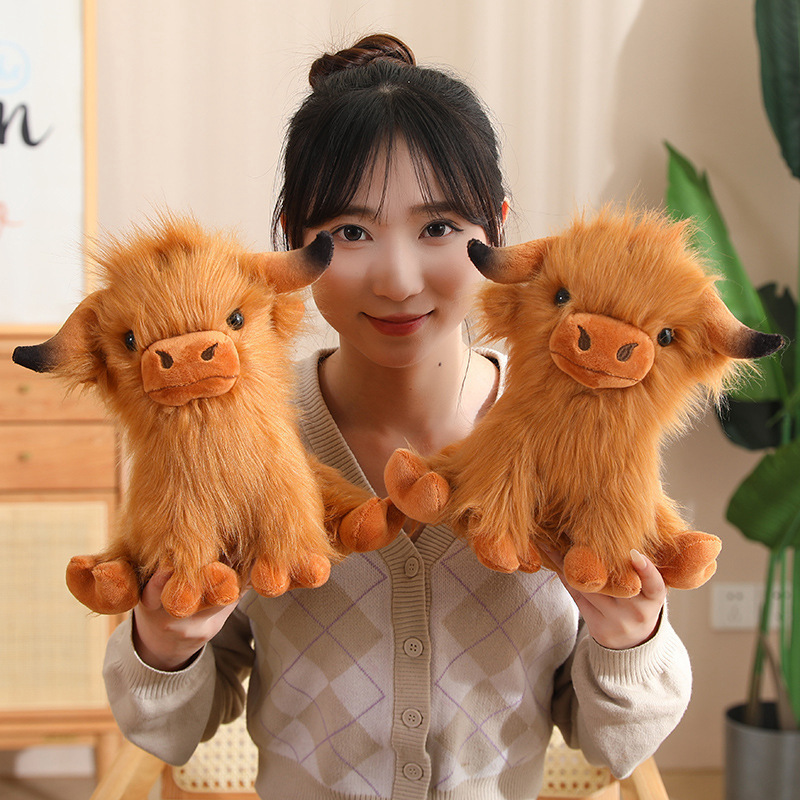 27cm Wholesale Stuffed Yak Doll Soft Stuffed Animal Doll Simulation Yak Plush Toy High Quality Kids Toys