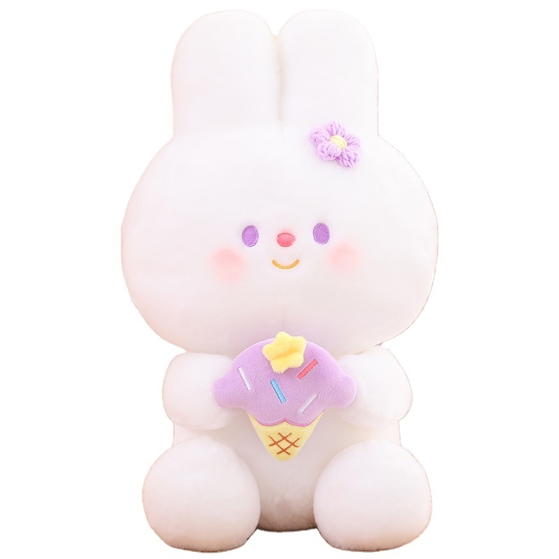 Hot Sell Kawaii Cute Cartoon Sitting Posture Rabbit Bunny Animal Dolls Stuffed Animal Plush Toy For Kids Home Decoration