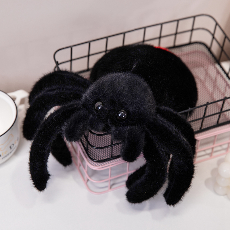 Oem Anime Spider Plush Doll Simulation Lifelike Black Spider Stuffed Animal Toy Plushy Peluches Halloween Decoration Dolls