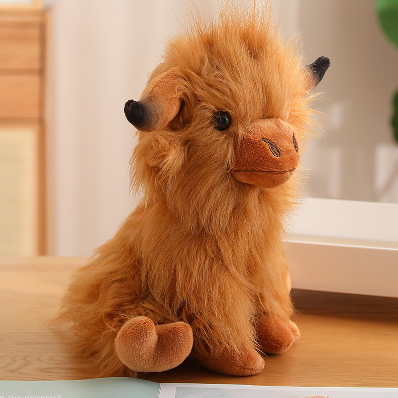 27cm Wholesale Stuffed Yak Doll Soft Stuffed Animal Doll Simulation Yak Plush Toy High Quality Kids Toys