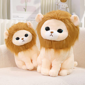 Cartoon Custom Wholesale Sitting Lifelike Lion Doll Cute Stuffed Animal Lion Plushie Toy Simulation Lion Doll Home Decor