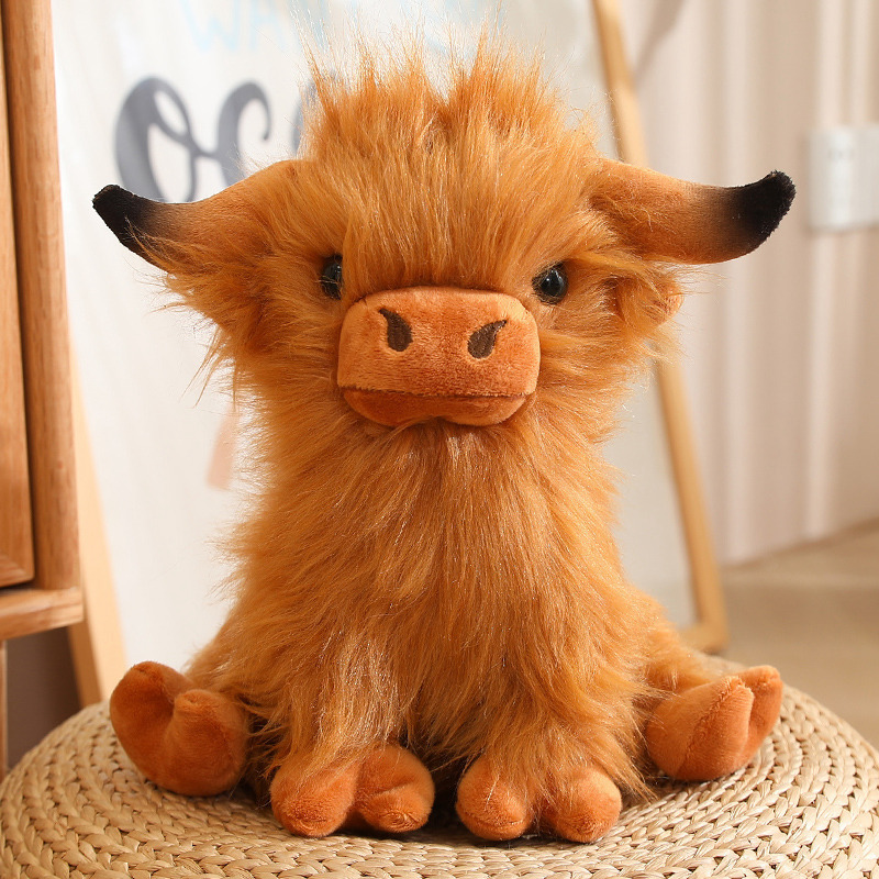 27cm Wholesale Stuffed Yak Doll Soft Stuffed Animal Doll Simulation Yak Plush Toy High Quality Kids Toys