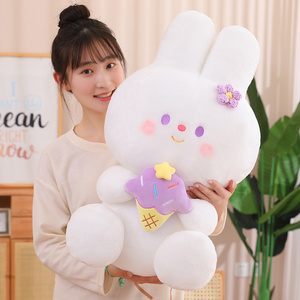 Hot Sell Kawaii Cute Cartoon Sitting Posture Rabbit Bunny Animal Dolls Stuffed Animal Plush Toy For Kids Home Decoration