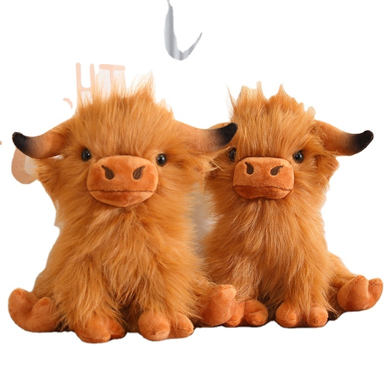 27cm Wholesale Stuffed Yak Doll Soft Stuffed Animal Doll Simulation Yak Plush Toy High Quality Kids Toys