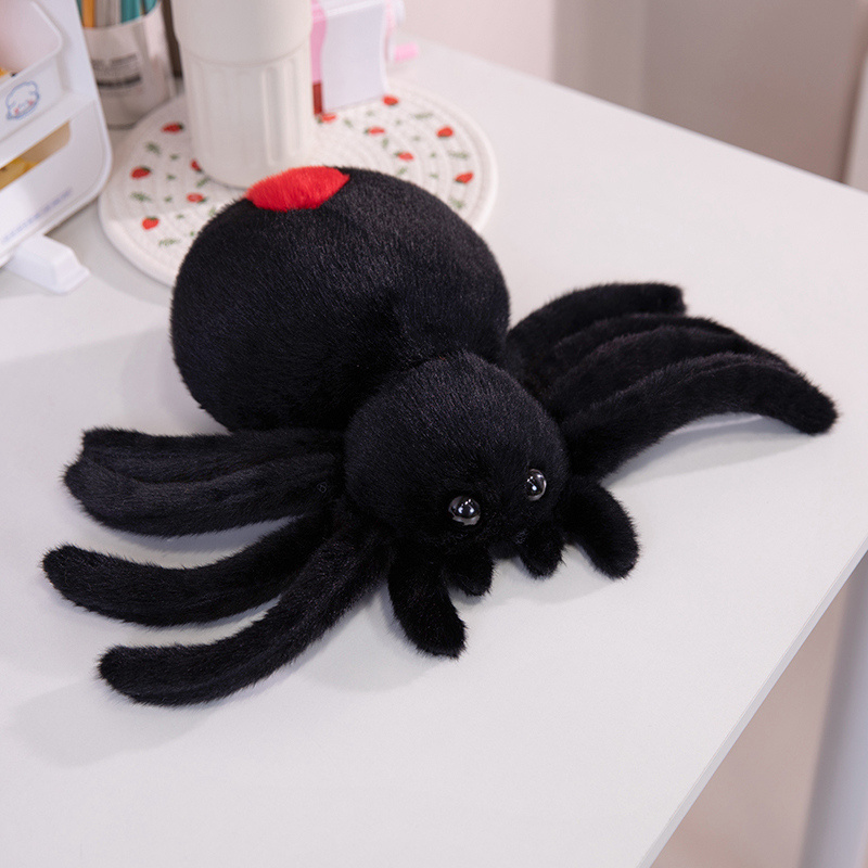 Oem Anime Spider Plush Doll Simulation Lifelike Black Spider Stuffed Animal Toy Plushy Peluches Halloween Decoration Dolls