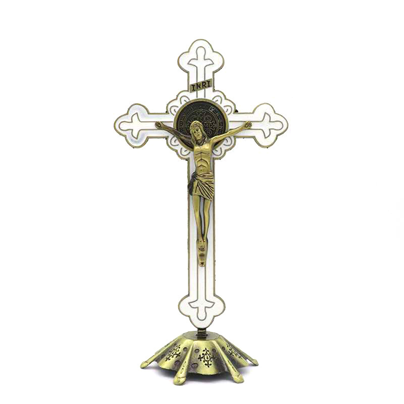 Metal Enamel Souvenirs Decoration Gold Crossjesus Christ Crucifix Religious Catholic Manufacture Customized Souvenir Gift Cross