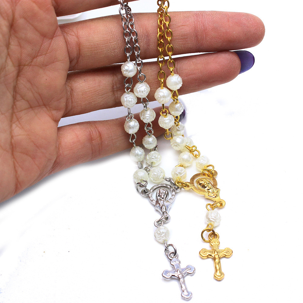 Box Set Rosario de Fatima Plastic beads  Rosary Bracelet Cross Religious Catholicism Gift Prayer Beads Rosaries