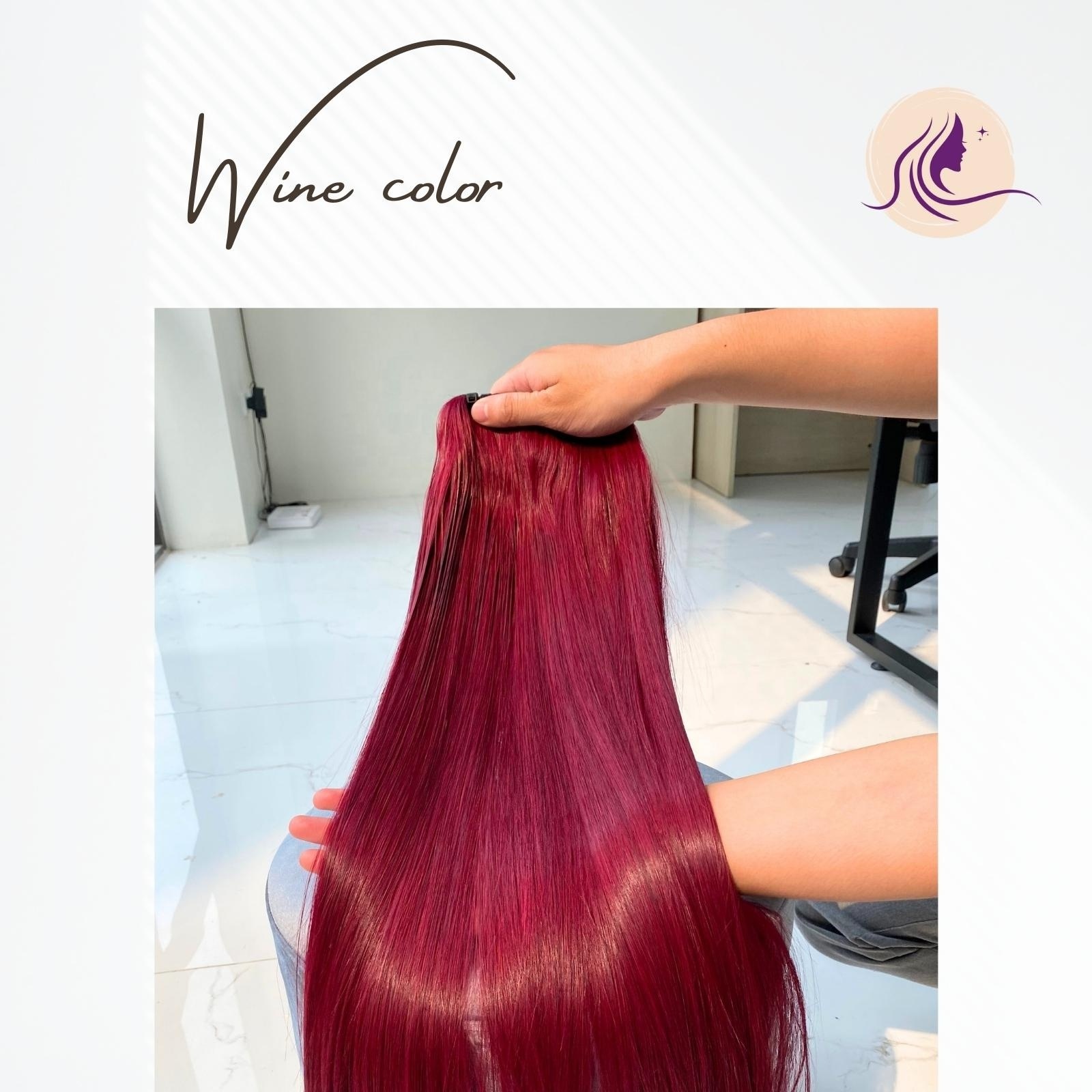 Smooth High Quality Factory Silky  Wine Red Bone Straight Hair Virgin Human Hair, Bone Straight Human Hair Extensions, Human Hai