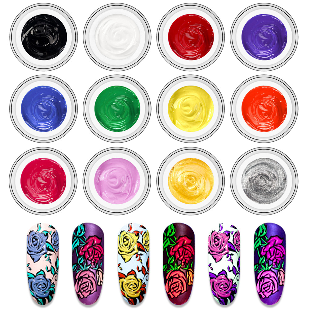 Beautilux High Quality Soak Off  Nail Gel 3D Gel Paste Nail Art Painting Gel Tight Dense One Layer UV LED Salon Nails