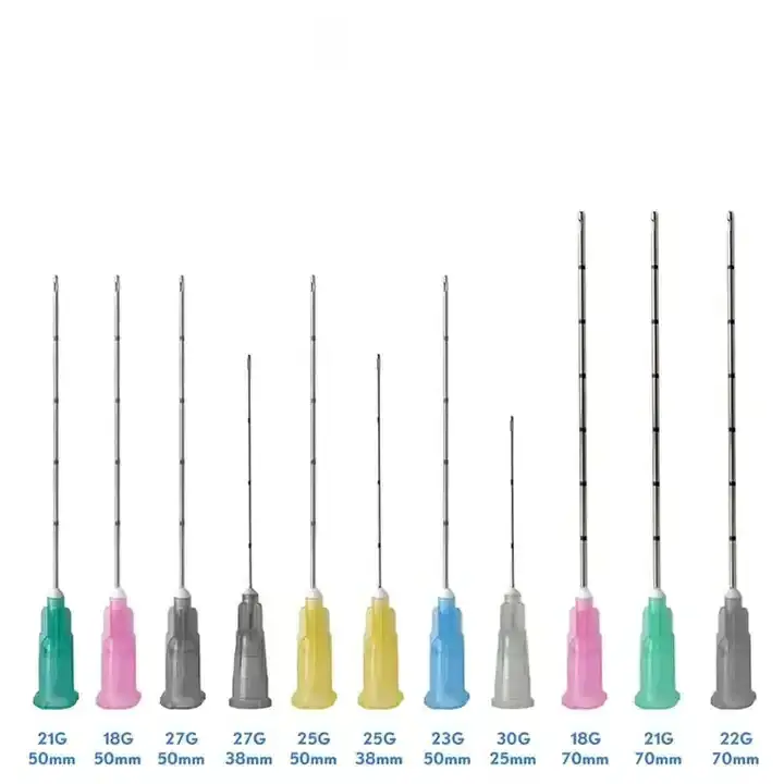 Injectable blunt tip needle micro cannula 18G 21G 22G 23G 25G 26G 27G 30G 32G 34G for dermal filler