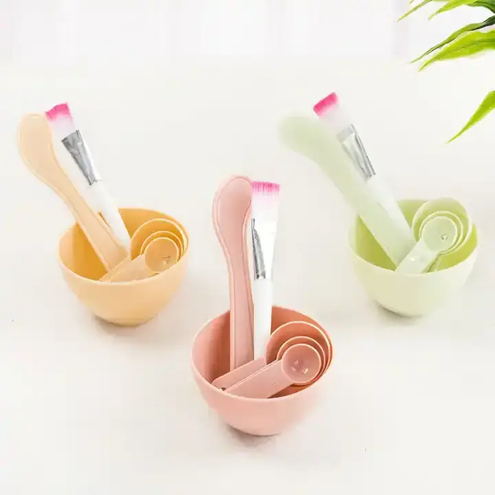 DIY Pink Blue Hydro Jelly Cosmetic Facial Mixing Bowl Set With Spoon And Spatula Plastic Mixing Bowls Beauty Cosmetics Tools