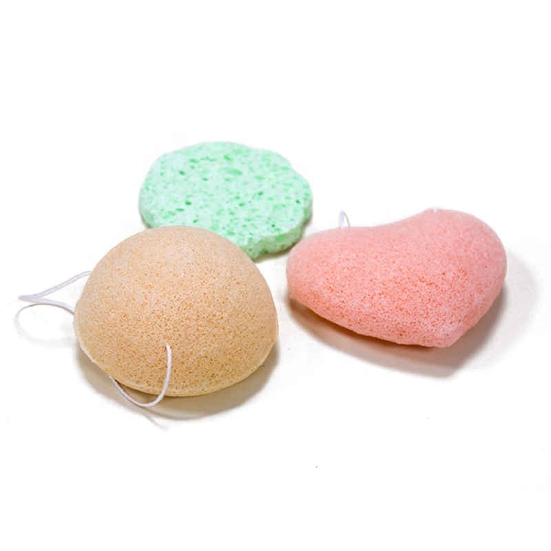 Biodegradable 100% Natural Vegetable Fiber Cleaning Konjac Sponge Facial Baby Body Bath Puff Exfoliating Sponge