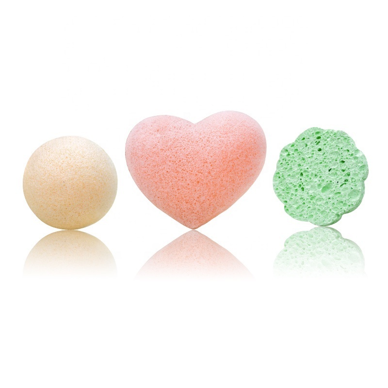 Biodegradable 100% Natural Vegetable Fiber Cleaning Konjac Sponge Facial Baby Body Bath Puff Exfoliating Sponge