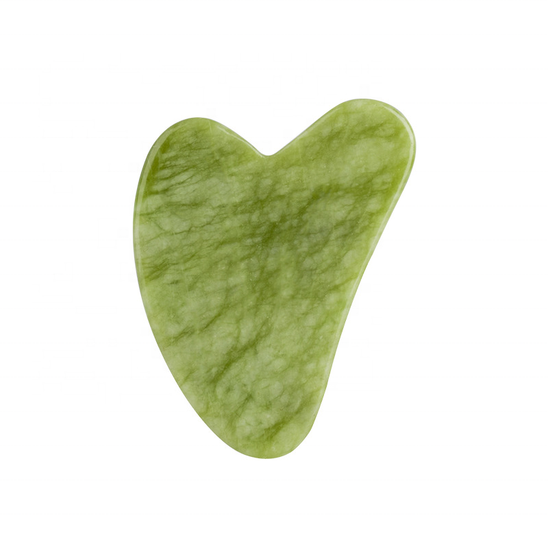 Natural Green Jade Stone Gua Sha Facial Customized Logo Face Body Massager Guasha Scraping Board For Anti Aging