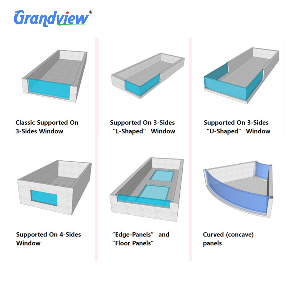 Fiberglass portable above ground acrylic swimming pool