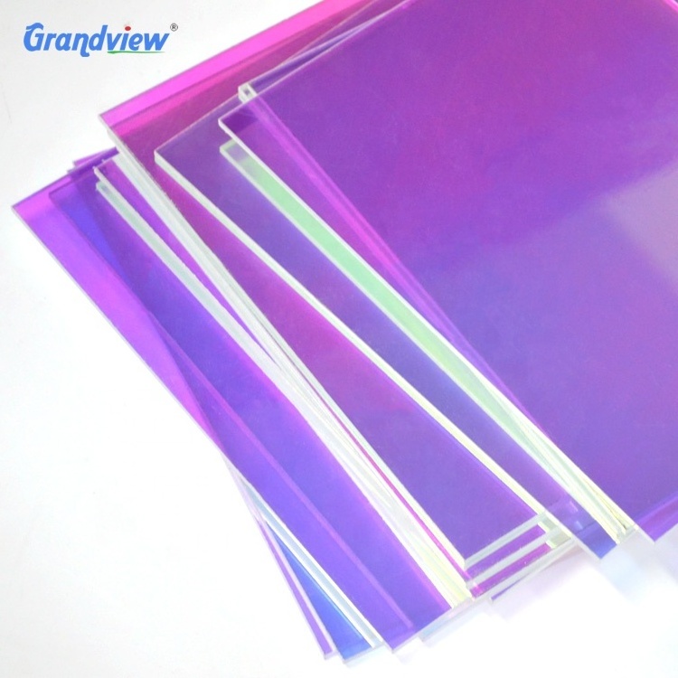 2-30mm coloured radiant plastic Iridescent glass acrylic sheet