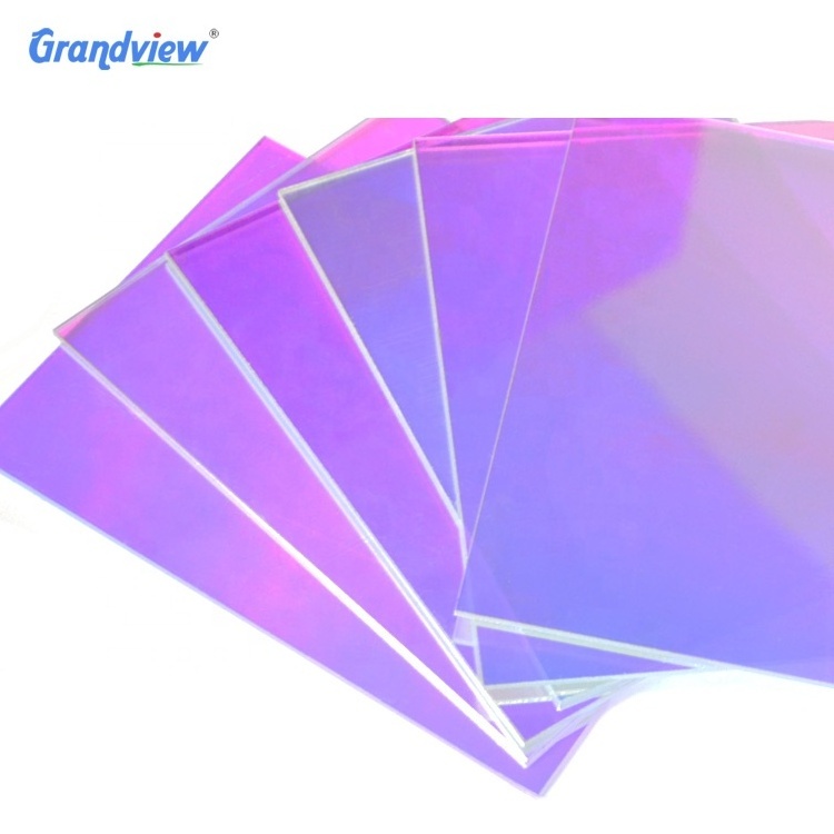 2-30mm coloured radiant plastic Iridescent glass acrylic sheet