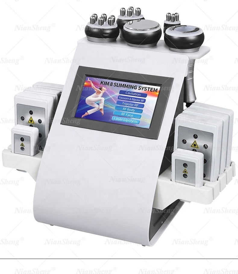 Freeshipping  6 in 1 40K Vacuum Cavitation System  Anti Cellulite RF Lipolaser Kim 8 Slim Slimming Machine