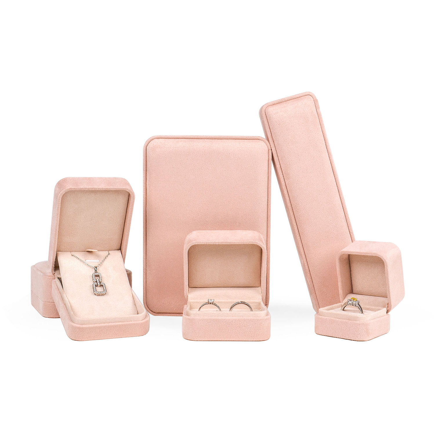 Wholesale Luxury Jewelry Packaging Box Ring Bracelet Necklace Earrings Packaging Boxes Custom Velvet Jewelry Box For Jewelry