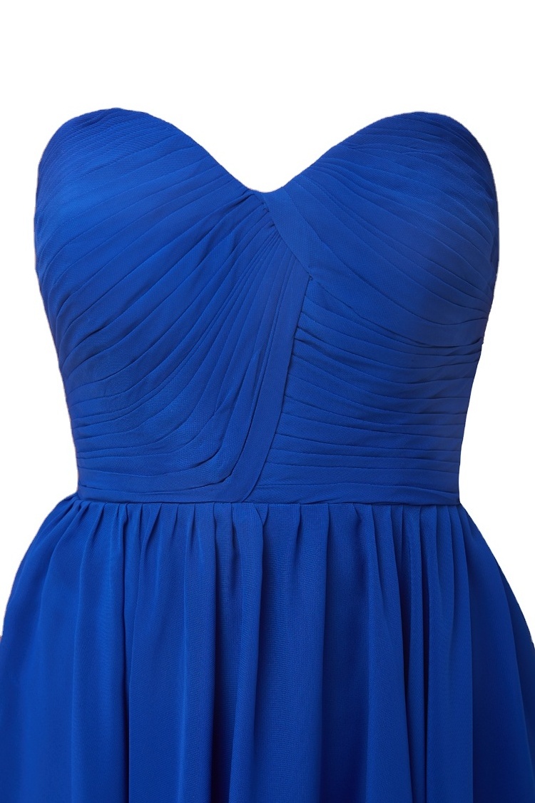 New Fashion Sweetheart Royal Blue Pleated A Line Cheap Chiffon Short Cocktail Party Dresses