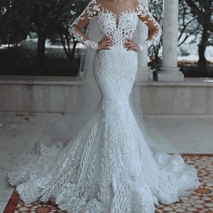 Robe de mariage 2023 Mermaid Weeding Gowns bridal dresses Elegant Bridal Dresses Brautkleider mit langen  Applique Lace Up Braut