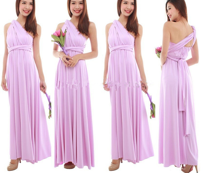 Colourful Bridesmaid Dresses Designs For Adult Women Fashion Multi Wear Convertible Dress Mixed Style Bridesmaid Gowns